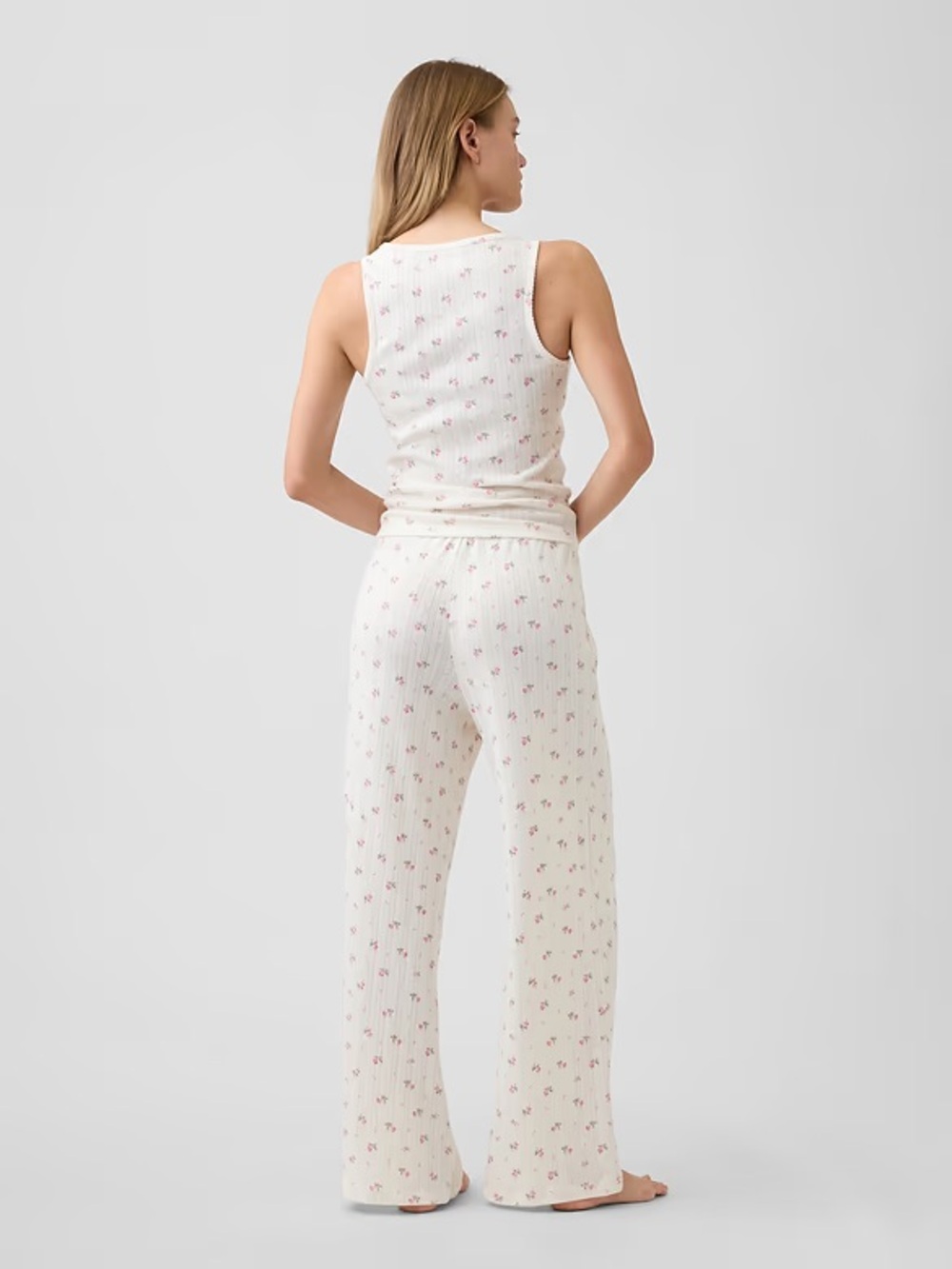 GAP Pointelle PJ Set | Tank Top + Wide Leg Pant - Picture 6 of 13